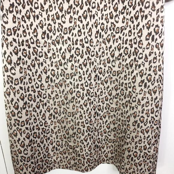 Banana Republic Dress Womens Size 8 Puff Sleeve Leopard Exotic Animal Sheath - Picture 4 of 9